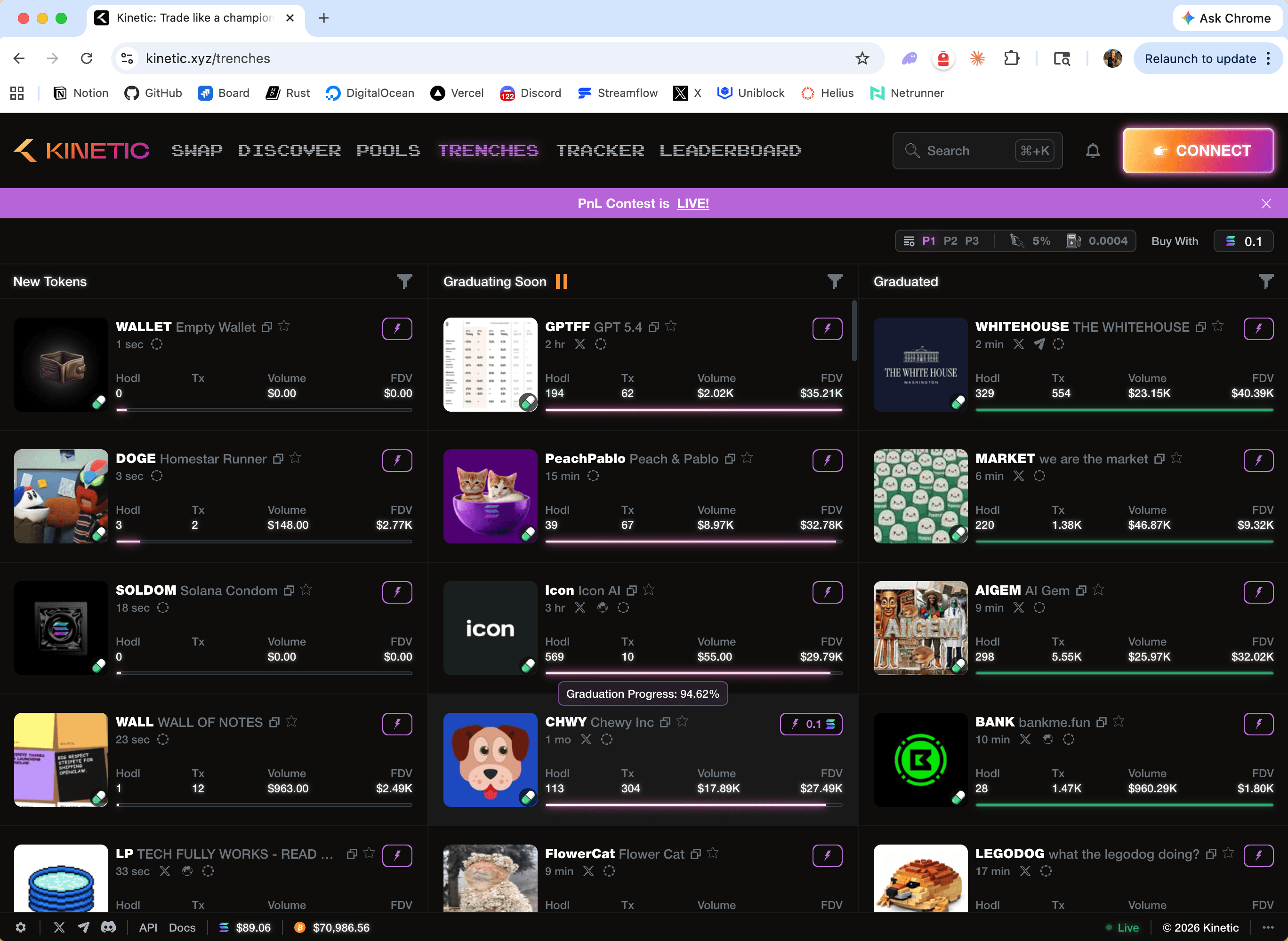 Kinetic — trenches token launcher